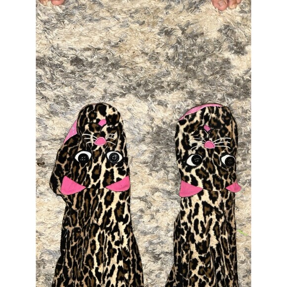 Nick and Nora Footed Pajamas M One Piece‎ Romper Full Zip Cat Print Sleeper - Picture 8 of 8